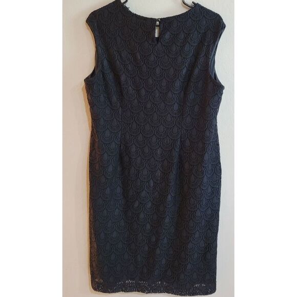 Allison Daley womens sheath dress petite black lacy lined 10/12 - Picture 3 of 6